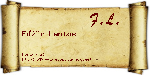Für Lantos névjegykártya